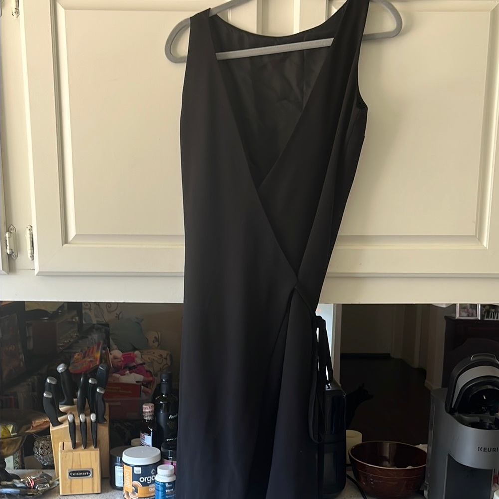 Esprit Black Sleeveless V-Neck wrap Dress 9/10 lined